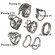 Кольца на фаланги пальцев Античная ветвь (набор из 8 штук)