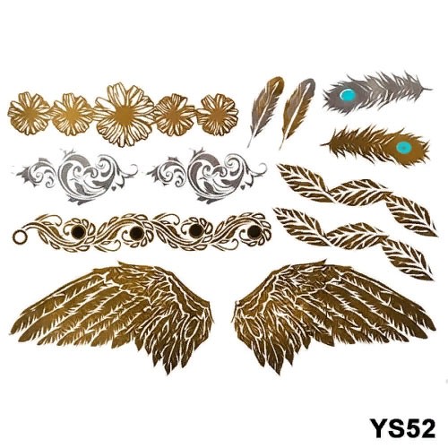Флеш тату металлическая — Набор парные крылья YS — 52