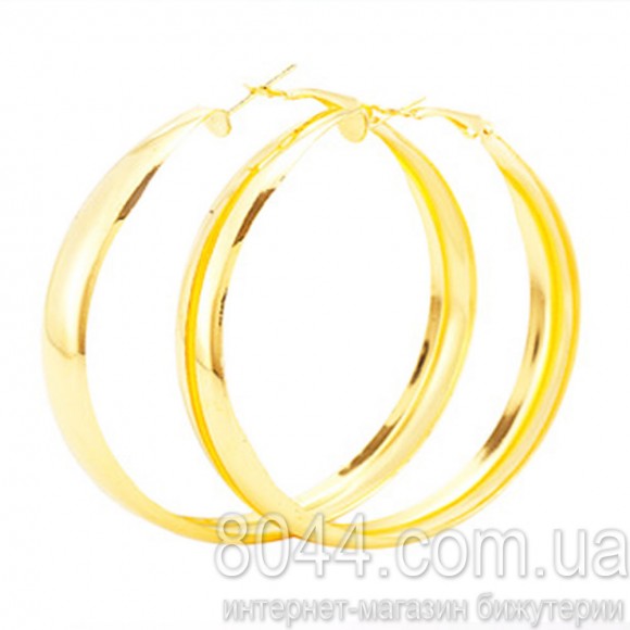 Сережки кільця Round золотистого кольору