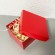 Подарочная коробка красная квадрат (для бижутерии)