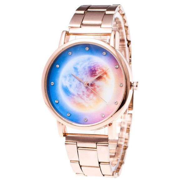Жіночий годинник із металевим браслетом Geneva Всесвіт