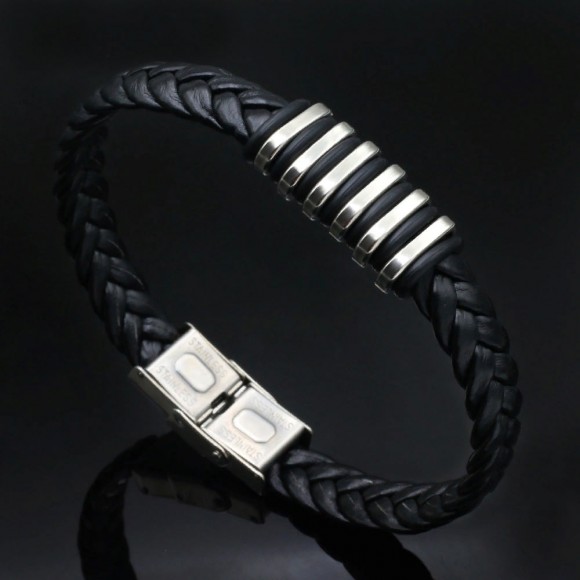 Кожаный браслет Zebra
