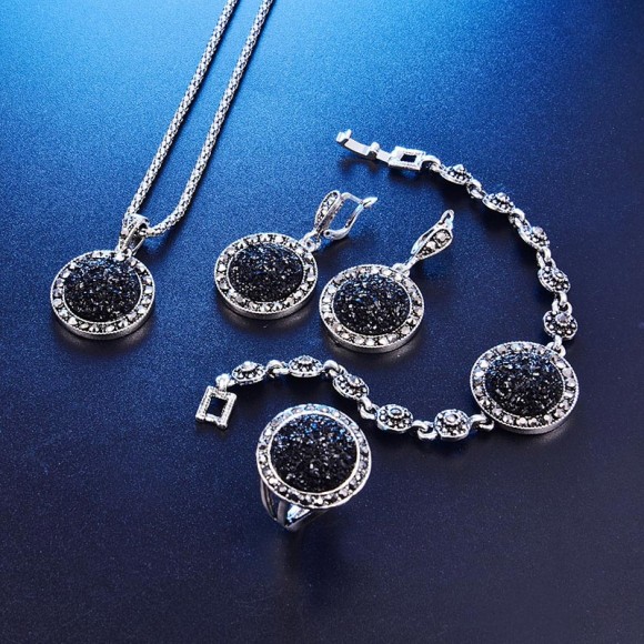 Агатова крихта: сережки, кулон, браслет, кільце