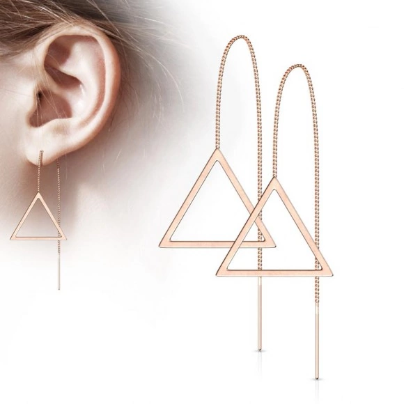 Серьги протяжки из стали Spikes Треугольник SE3650