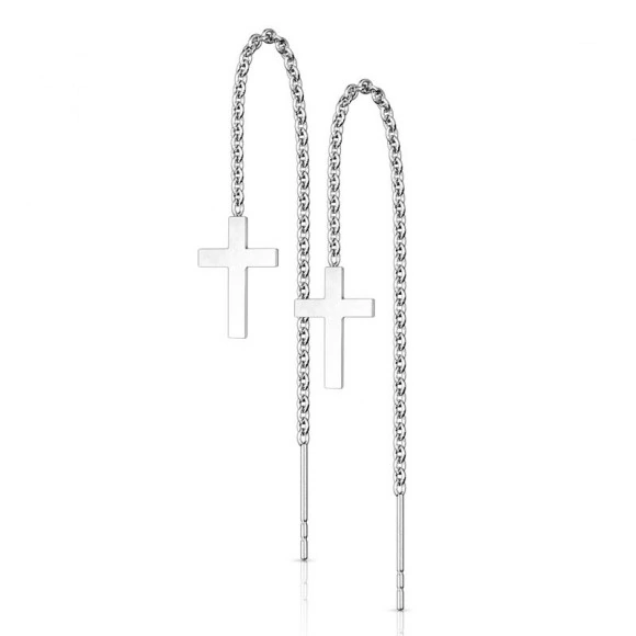 Серьги протяжки из стали Кресты Spikes SE3968