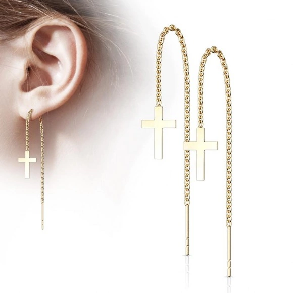 Серьги протяжки из стали Кресты Spikes SE3968