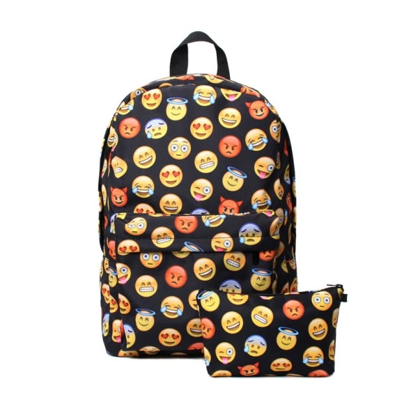 Рюкзак зі смайликами Emoji чорного кольору