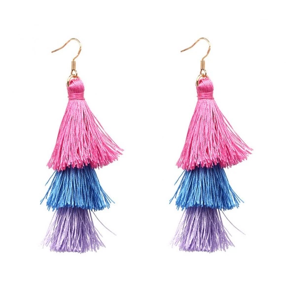 Серьги кисточки Бахрома Candy color