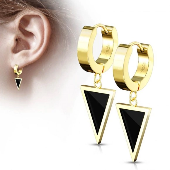 Серьги подвески из стали Треугольник Spikes SE3802