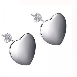 Сережки гвоздики Серце посріблене Сережки гвоздики Серце посріблене