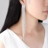 Длинные серьги клипсы Кристальная нить