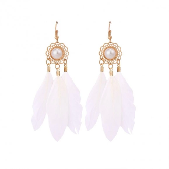 Сережки пірʼя білі Feathers Set