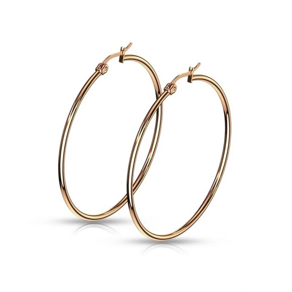Сережки кільця із сталі Spikes Золотисті SEH01R