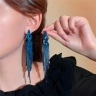 Вечерние длинные серьги Розали синие