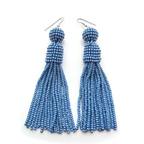 Сережки довгі з бісеру Oscar de la renta