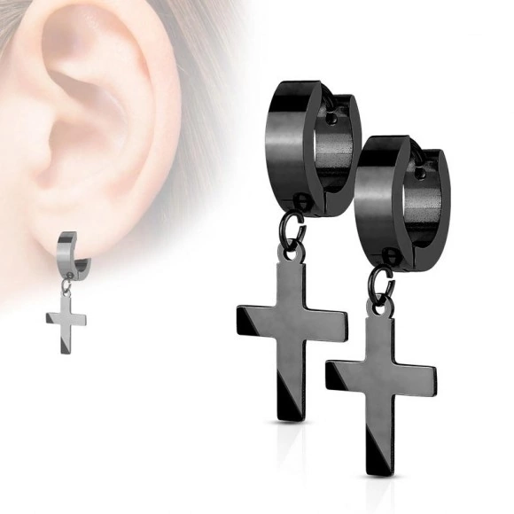 Серьги подвески из стали Spikes кресты SE2079