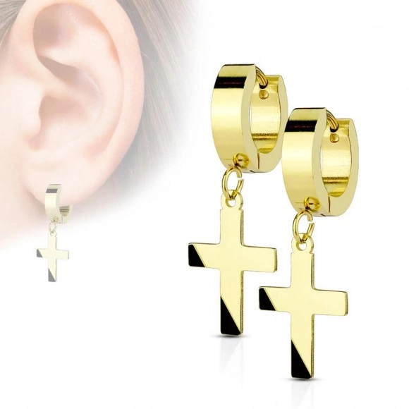 Серьги подвески из стали Spikes кресты SE2079