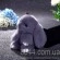 Брелок кролик из натурального меха серого цвета 15 см