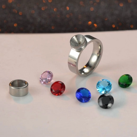 Кільце Seven Colors зі змінним кристалом сріблясте