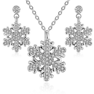 Набор украшений: кулон и серьги Снежинка Набор украшений: кулон и серьги Снежинка