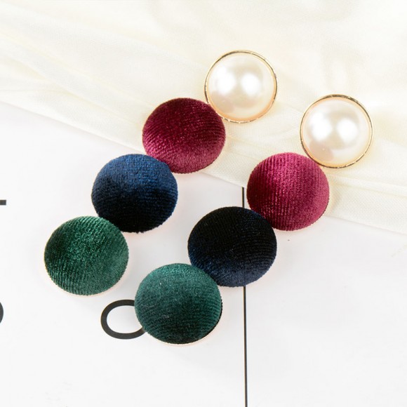 Сережки Оксамитовий гудзик Сережки Оксамитовий гудзик