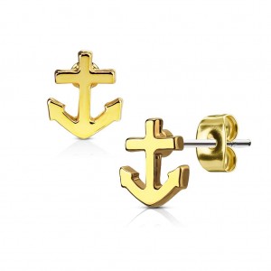 Серьги гвоздики из стали Spikes Якорь Серьги гвоздики из стали Spikes Якорь