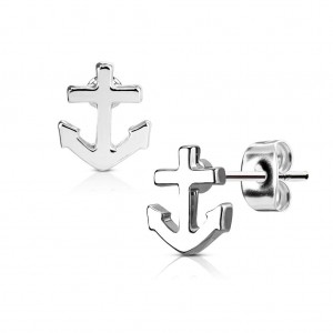 Серьги гвоздики из стали Spikes Якорь Серьги гвоздики из стали Spikes Якорь