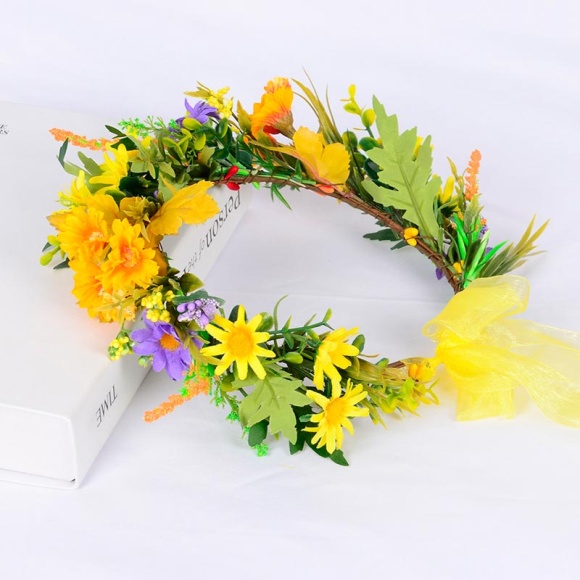 Вінок на голову з квітами Осінні фарби