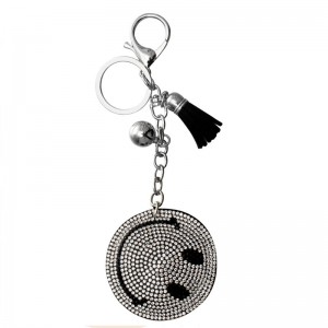 Брелок на сумку Смайлик із кристалами сваровськи