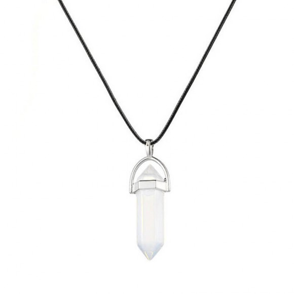 Кулон Кристалл маятник на чёрном шнурке  Кулон Кристалл маятник на чёрном шнурке