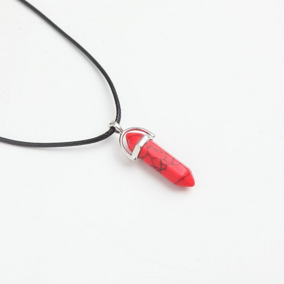 Кулон Кристалл маятник на чёрном шнурке  Кулон Кристалл маятник на чёрном шнурке