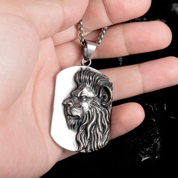 Кулон из нержавеющей стали Лев