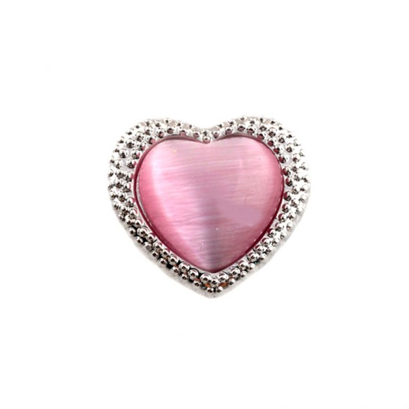 Кнопка для браслета Нуса (Noosa) — Розовое сердце