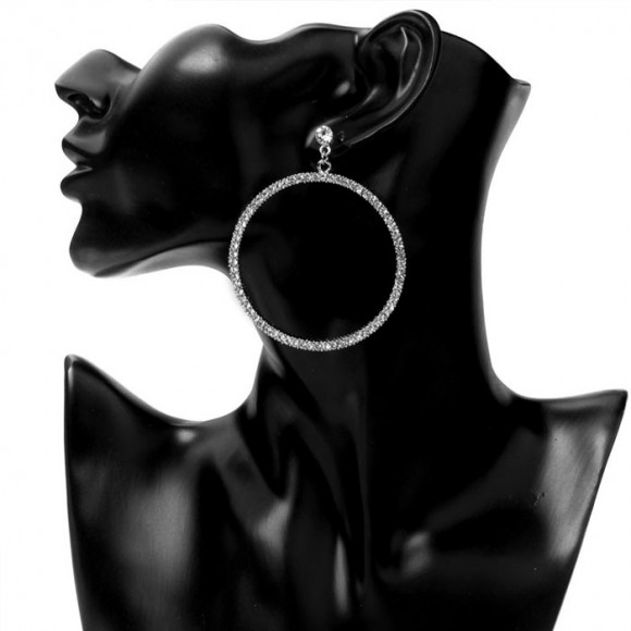 Серьги кольца Ring с кристаллами 