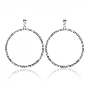 Серьги кольца Ring с кристаллами  Серьги кольца Ring с кристаллами