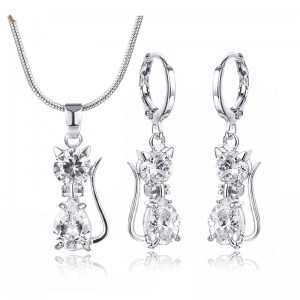 Коти: кулон і сережки