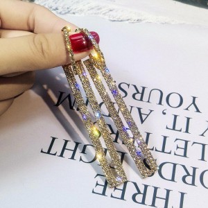 Сережки Прямокутник із кристалами Сережки Прямокутник із кристалами