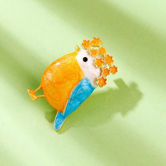 Брошка жовто-блакитна пташка Брошка жовто-блакитна пташка