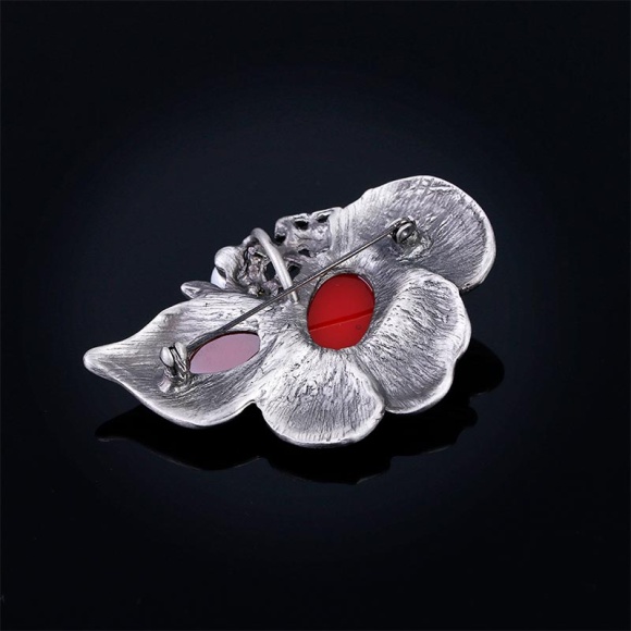 Брошка Червона Камелія