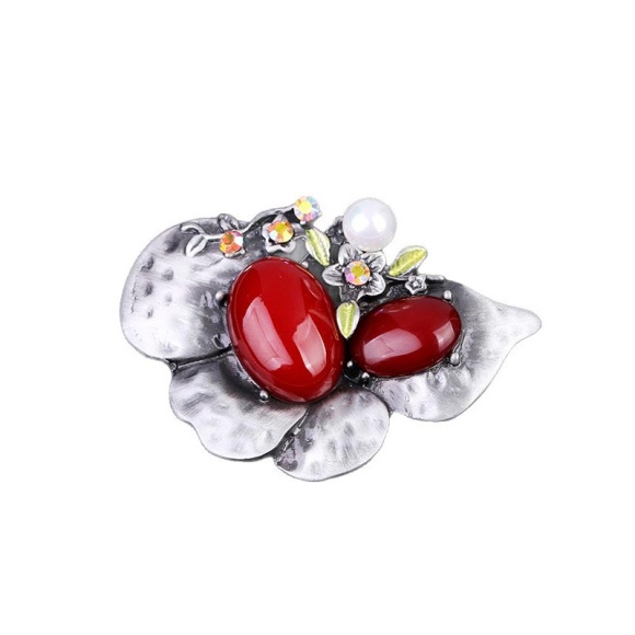 Брошка Червона Камелія