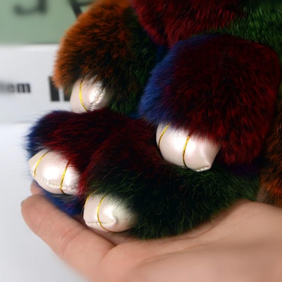 Брелок кролик із натурального хутра різнобарвний 10 см Брелок кролик із натурального хутра різнобарвний 10 см