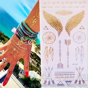 Флеш тату металлические — Набор ассорти Крылья MT-020