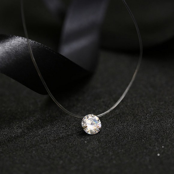 Кулон камушек на леске Кристалл невидимка разноцветный