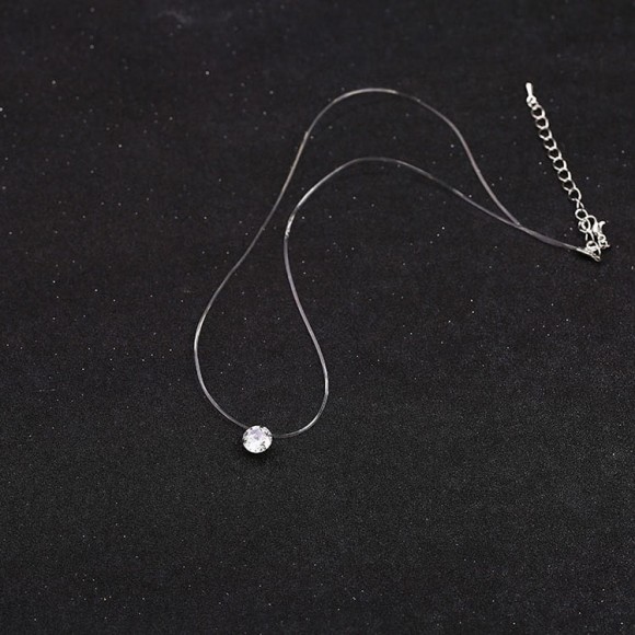 Кулон камушек на леске Кристалл невидимка разноцветный