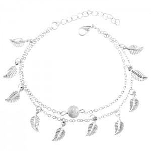 Браслет на ногу Листочки