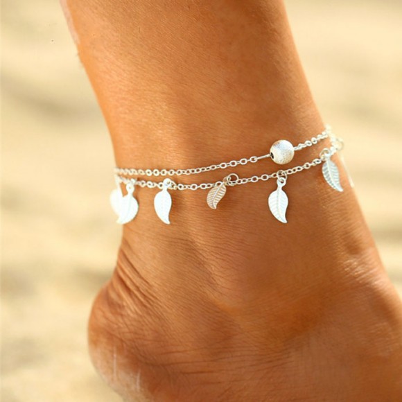 Браслет на ногу Листочки