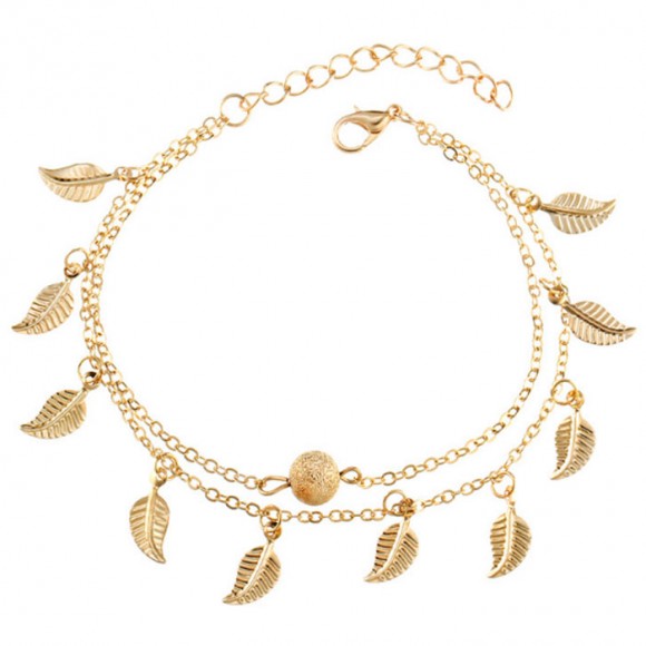 Браслет на ногу Листочки