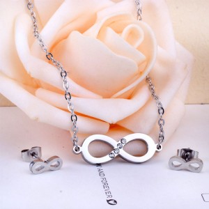 Набір прикрас із сталі Нескінченність: кулон та сережки
