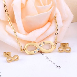 Набір прикрас із сталі Нескінченність: кулон та сережки