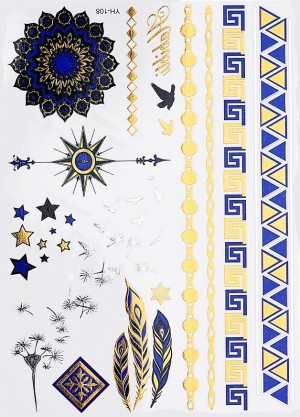 Флеш тату металлическая — Набор ассорти YH-108